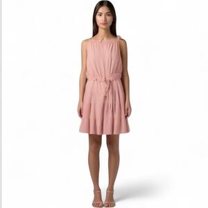 Sage Collective Mini Tiered Dress Halter Spaghetti Straps Rose Size 8